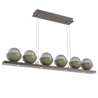 Cabochon LED Linear Suspension in Flat Bronze (404|PLB0093-0B-FB-S-CA1-L1-GE)