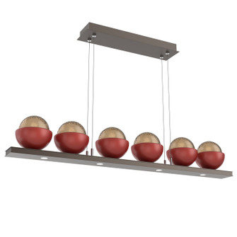 Cabochon LED Linear Suspension in Flat Bronze (404|PLB0093-0B-FB-B-CA1-L1-RE)