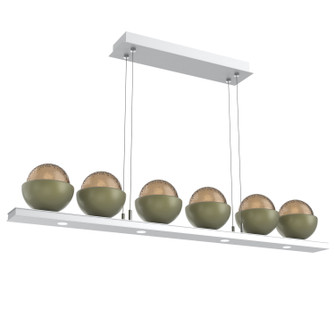 Cabochon LED Linear Suspension in Classic Silver (404|PLB0093-0B-CS-B-CA1-L1-GE)