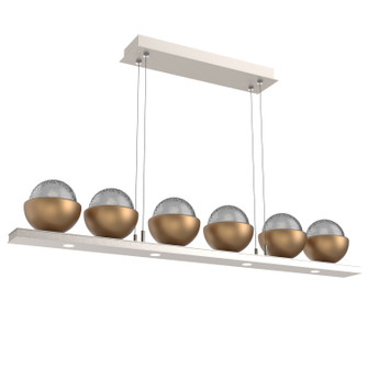 Cabochon LED Linear Suspension in Beige Silver (404|PLB0093-0B-BS-S-CA1-L3-NB)