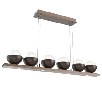 Cabochon LED Linear Suspension in Burnished Bronze (404|PLB0093-0B-BB-WL-CA1-L3-FB)