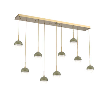 Cabochon LED Pendant in Gilded Brass (404|PLB0093-09-GB-WL-C01-L3-GE)