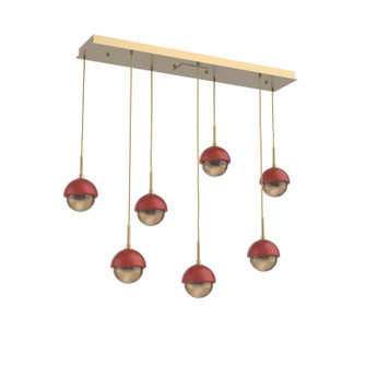Cabochon LED Pendant in Gilded Brass (404|PLB0093-07-GB-B-C01-L3-RE)