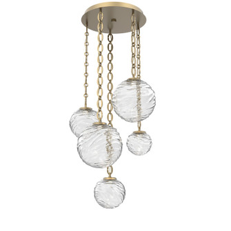 Gaia LED Pendant in Gilded Brass (404|CNB0092-05-GB-C-CH2-L1)
