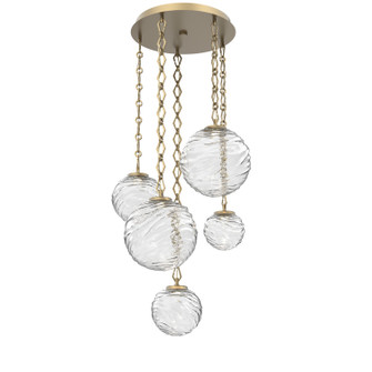 Gaia LED Pendant in Gilded Brass (404|CNB0092-05-GB-C-CH1-L3)