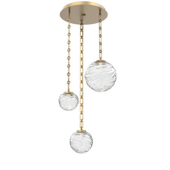 Gaia LED Pendant in Gilded Brass (404|CNB0092-03-GB-C-CH3-L3)