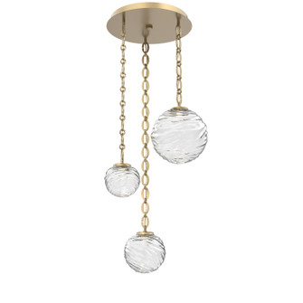 Gaia LED Pendant in Gilded Brass (404|CNB0092-03-GB-C-CH2-L1)