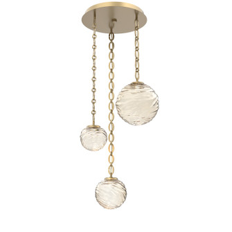 Gaia LED Pendant in Gilded Brass (404|CNB0092-03-GB-A-CH2-L3)