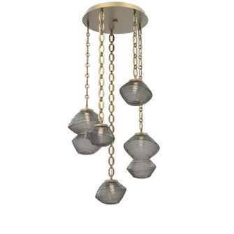 Mesa LED Pendant in Gilded Brass (404|CNB0089-05-GB-S-CH2-L1)