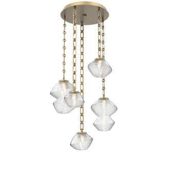 Mesa LED Pendant in Gilded Brass (404|CNB0089-05-GB-C-CH3-L3)