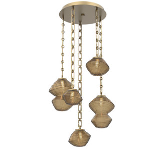 Mesa LED Pendant in Gilded Brass (404|CNB0089-05-GB-B-CH3-L1)