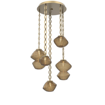 Mesa LED Pendant in Gilded Brass (404|CNB0089-05-GB-B-CH2-L1)