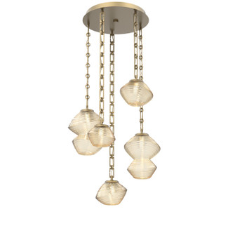 Mesa LED Pendant in Gilded Brass (404|CNB0089-05-GB-A-CH3-L3)