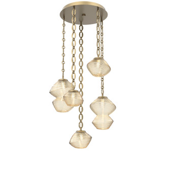 Mesa LED Pendant in Gilded Brass (404|CNB0089-05-GB-A-CH2-L3)