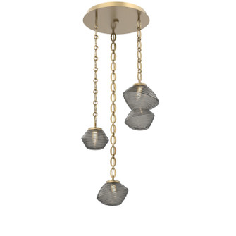 Mesa LED Pendant in Gilded Brass (404|CNB0089-03-GB-S-CH2-L3)