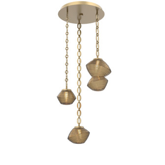Mesa LED Pendant in Gilded Brass (404|CNB0089-03-GB-B-CH2-L3)