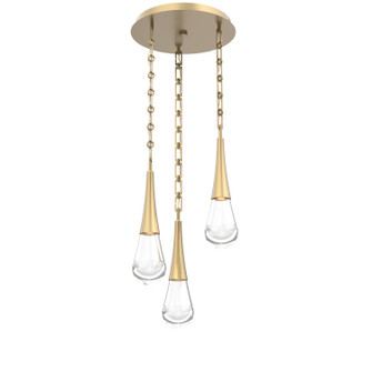 Raindrop LED Pendant in Gilded Brass (404|CNB0078-03-GB-C-CH3-L1)