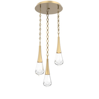 Raindrop LED Pendant in Gilded Brass (404|CNB0078-03-GB-C-CH1-L3)
