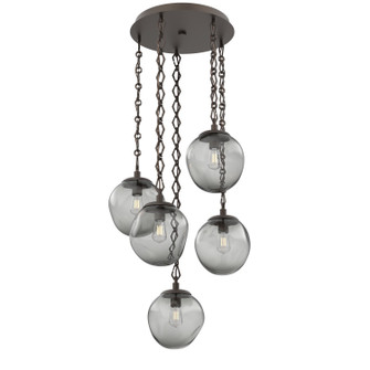 Aster Bulb Five Light Pendant in Flat Bronze (404|CNB0062-05-FB-S-CH1-E2)