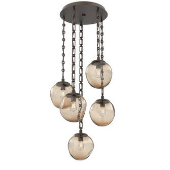 Aster Bulb Five Light Pendant in Flat Bronze (404|CNB0062-05-FB-B-CH3-E2)