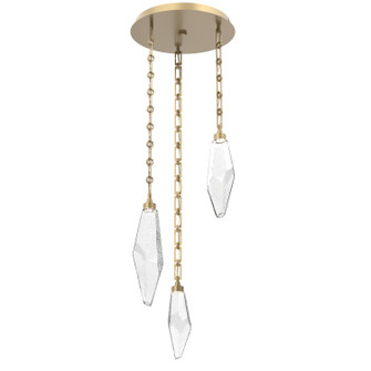 Rock Crystal LED Pendant in Gilded Brass (404|CNB0050-03-GB-CC-CH3-L1)