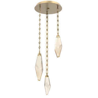Rock Crystal LED Pendant in Gilded Brass (404|CNB0050-03-GB-CA-CH3-L1)