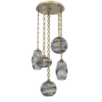Misto Five Light Pendant in Gilded Brass (404|CNB0048-05-GB-OS-CH2-E2)