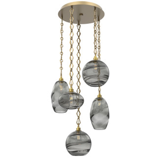 Misto Five Light Pendant in Gilded Brass (404|CNB0048-05-GB-OS-CH1-E2)