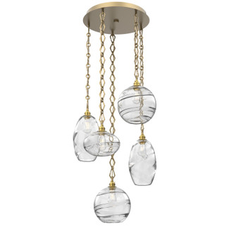 Misto Five Light Pendant in Gilded Brass (404|CNB0048-05-GB-OC-CH1-E2)