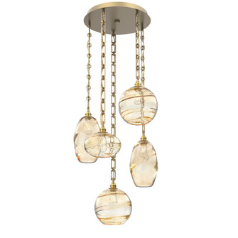 Misto Five Light Pendant in Gilded Brass (404|CNB0048-05-GB-OA-CH3-E2)