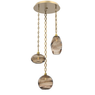 Misto Three Light Pendant in Gilded Brass (404|CNB0048-03-GB-OB-CH2-E2)