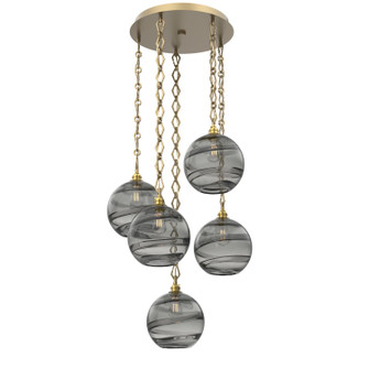 Terra Five Light Pendant in Gilded Brass (404|CNB0047-05-GB-OS-CH1-E2)