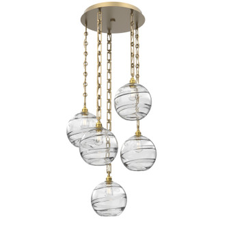 Terra Five Light Pendant in Gilded Brass (404|CNB0047-05-GB-OC-CH3-E2)