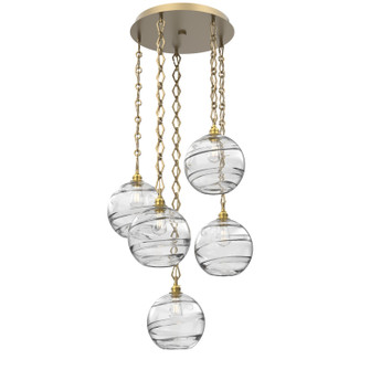 Terra Five Light Pendant in Gilded Brass (404|CNB0047-05-GB-OC-CH1-E2)