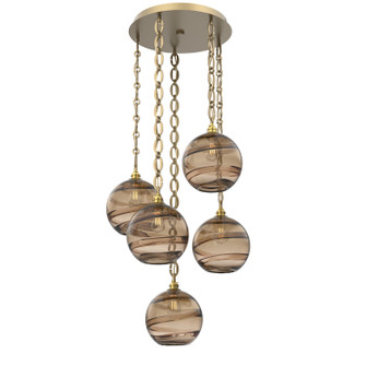 Terra Five Light Pendant in Gilded Brass (404|CNB0047-05-GB-OB-CH2-E2)