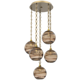 Terra Five Light Pendant in Gilded Brass (404|CNB0047-05-GB-OB-CH1-E2)