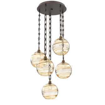 Terra Five Light Pendant in Flat Bronze (404|CNB0047-05-FB-OA-CH3-E2)