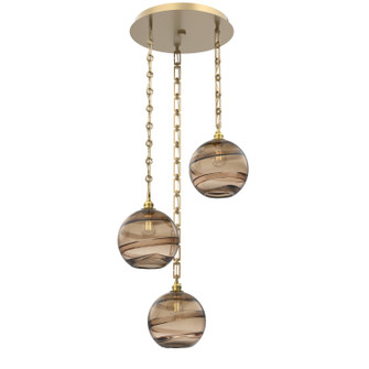 Terra Three Light Pendant in Gilded Brass (404|CNB0047-03-GB-OB-CH3-E2)