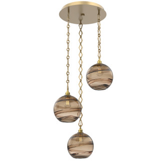 Terra Three Light Pendant in Gilded Brass (404|CNB0047-03-GB-OB-CH1-E2)