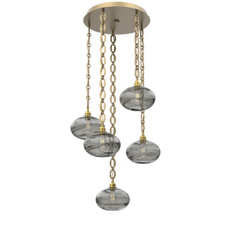Coppa Five Light Pendant in Gilded Brass (404|CNB0036-05-GB-OS-CH2-E2)