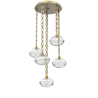 Coppa Five Light Pendant in Gilded Brass (404|CNB0036-05-GB-OC-CH2-E2)