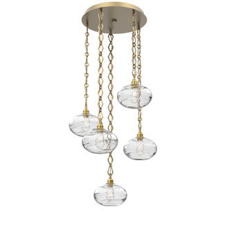 Coppa Five Light Pendant in Gilded Brass (404|CNB0036-05-GB-OC-CH1-E2)