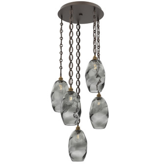 Ellisse Five Light Pendant in Flat Bronze (404|CNB0035-05-FB-OS-CH2-E2)