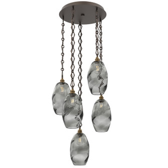 Ellisse Five Light Pendant in Flat Bronze (404|CNB0035-05-FB-OS-CH1-E2)