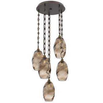 Ellisse Five Light Pendant in Flat Bronze (404|CNB0035-05-FB-OB-CH3-E2)