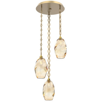 Ellisse Three Light Pendant in Gilded Brass (404|CNB0035-03-GB-OA-CH2-E2)