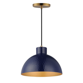 Rockport One Light Pendant in Glossy Navy / Natural Aged Brass (16|35144GNNAB)