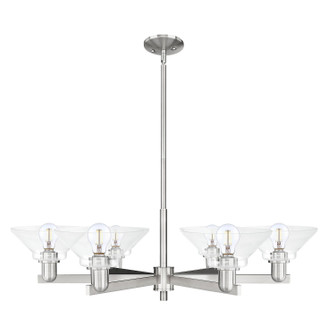 Arcadia Six Light Chandelier in Satin Nickel (405|716-6CR-SN-G132)