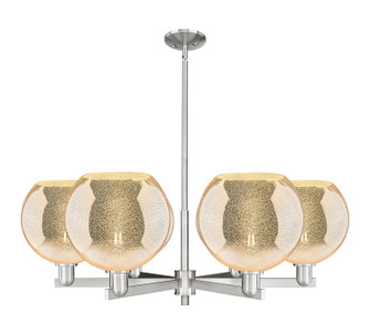 Arcadia Six Light Chandelier in Satin Nickel (405|716-6CR-SN-G128-10)