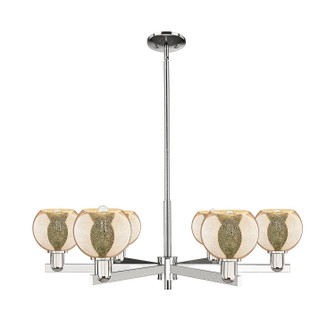 Arcadia Six Light Chandelier in Polished Nickel (405|716-6CR-PN-G128-6)